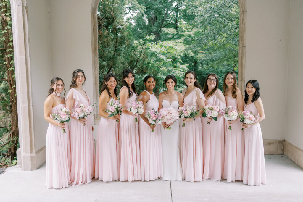 bridesmaids and the bride