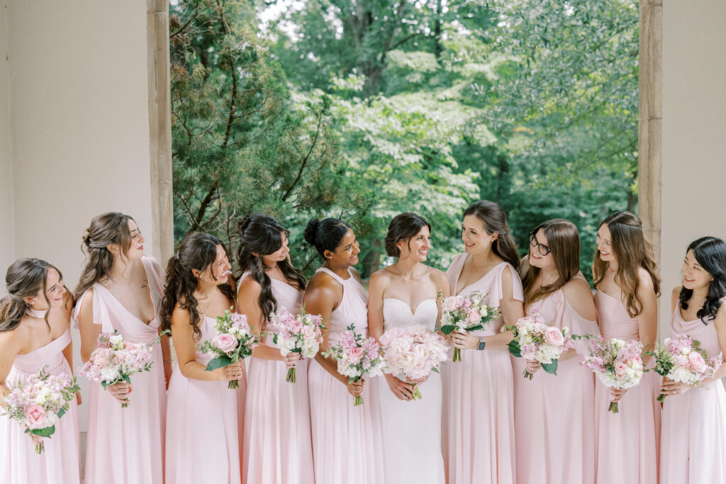 bridesmaids and the bride