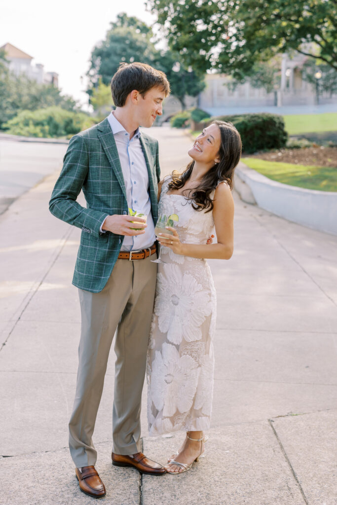 a bride and groom golden hour portrait session during their rehearsal dinner at the georgian hall