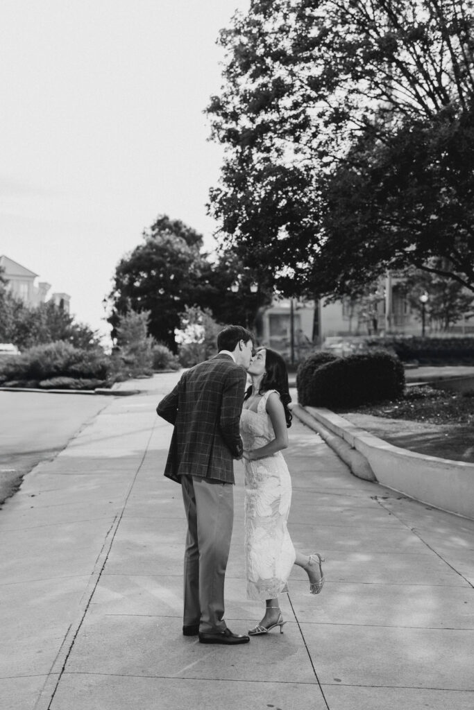 a bride and groom golden hour portrait session during their rehearsal dinner at the georgian hall