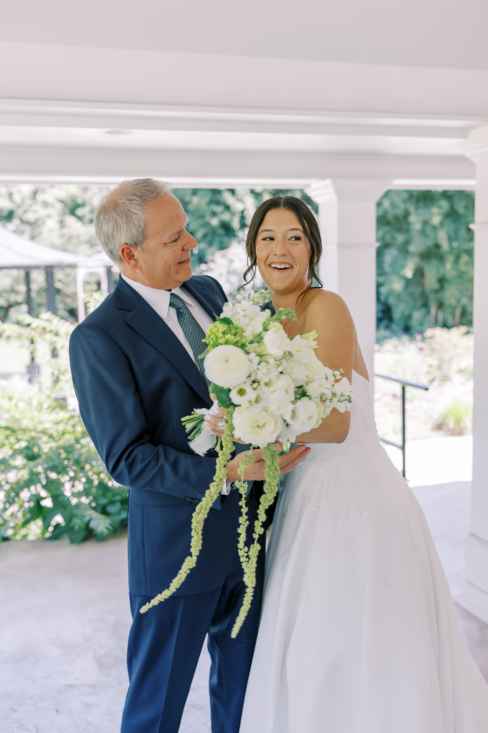 bride and father's first look