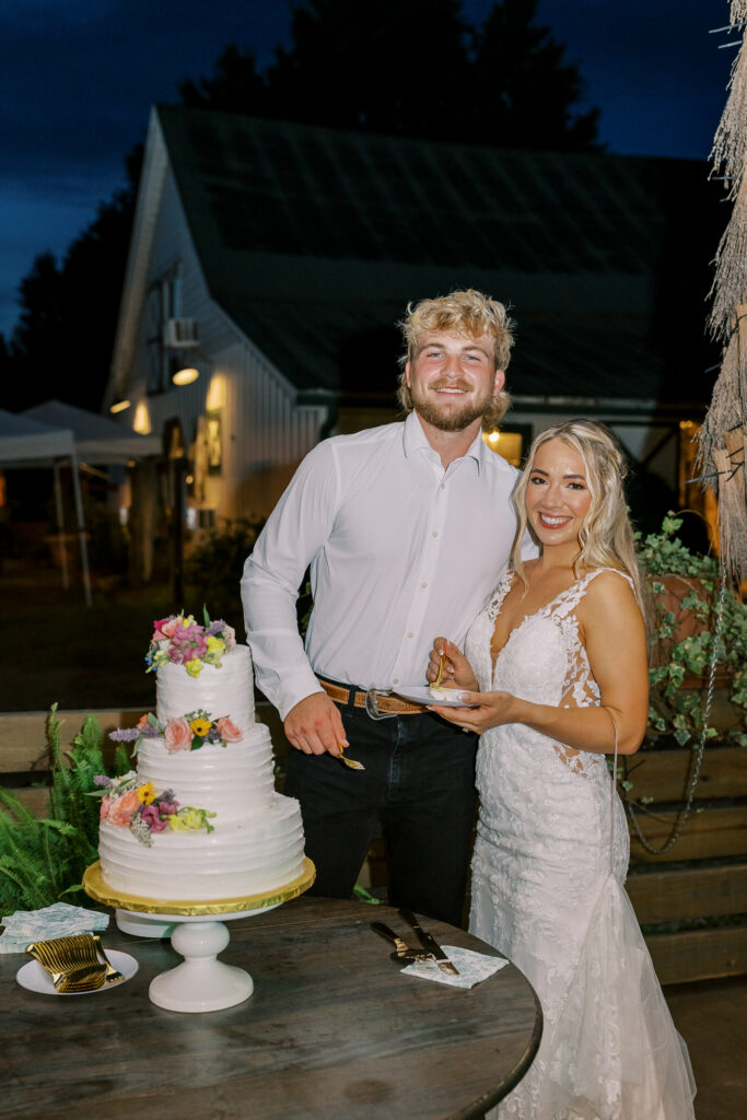 a wedding reception at the wild daisy farm in molena, ga